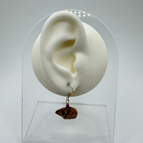 Unique Picture Jasper carved "bear" dangle earrings with sterling silver hooks! - Picture 15 of 15